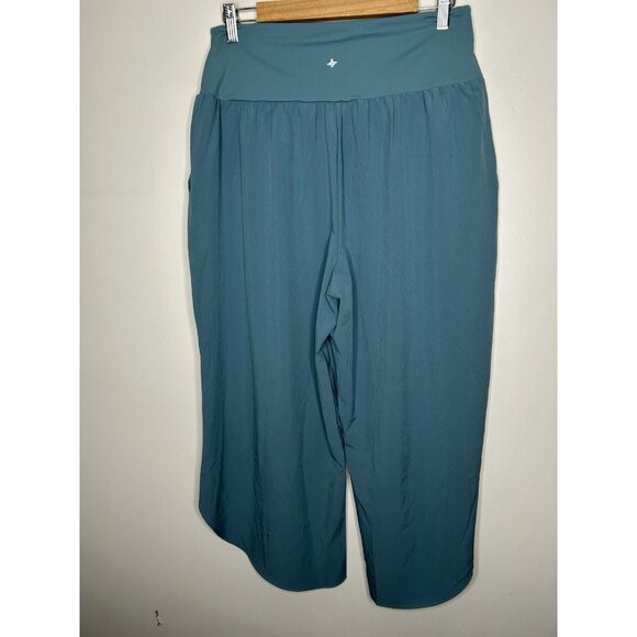 Halara Breezeful Blue High Rise Crossover Waist Cropped Pants Size Large Petite - Picture 9 of 9